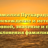 Фамилия Путкарадзе: происхождение и история родословной, значение и правила склонения фамилии.