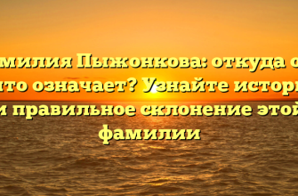 Фамилия Пыжонкова: откуда она и что означает? Узнайте историю и правильное склонение этой фамилии