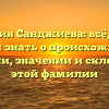 Фамилия Санджиева: всё, что вы хотели знать о происхождении, истории, значении и склонении этой фамилии