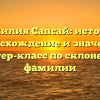 Фамилия Сапсай: история, происхождение и значения, мастер-класс по склонению фамилии