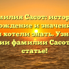Фамилия Сасот: история, происхождение и значение — все, что вы хотели знать. Узнайте о склонении фамилии Сасот в одной статье!