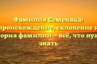 Фамилия Семеняка: происхождение, склонение и история фамилии — всё, что нужно знать