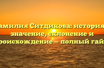 Фамилия Ситдикова: история и значение, склонение и происхождение — полный гайд.