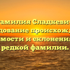Фамилия Сладкевич: исследование происхождения, значимости и склонения этой редкой фамилии.