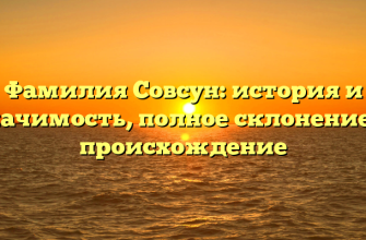 Фамилия Совсун: история и значимость, полное склонение и происхождение