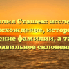 Фамилия Сташек: исследуем происхождение, историю и значение фамилии, а также правильное склонение