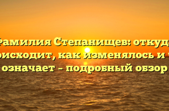 Фамилия Степанищев: откуда происходит, как изменялось и что означает – подробный обзор