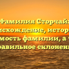 Фамилия Сторчай: происхождение, история и значимость фамилии, а также правильное склонение