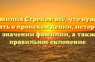 Фамилия Стреков: всё, что нужно знать о происхождении, истории и значении фамилии, а также правильное склонение