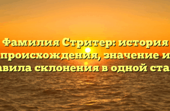 Фамилия Стритер: история происхождения, значение и правила склонения в одной статье