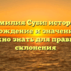 Фамилия Суби: история, происхождение и значение — все, что нужно знать для правильного склонения