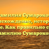 Фамилия Сумароков: происхождение, история и значение. Как правильно склонять фамилию Сумароков?