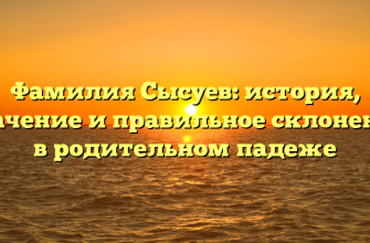 Фамилия Сысуев: история, значение и правильное склонение в родительном падеже