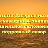Фамилия Таберна: история происхождения, значение и правильное склонение — подробный обзор