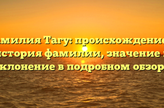 Фамилия Тагу: происхождение и история фамилии, значение и склонение в подробном обзоре