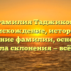 Фамилия Таджиков: происхождение, история и значение фамилии, основные правила склонения — всё о ней!