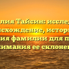 Фамилия Тайсин: исследуйте происхождение, историю и значения фамилии для полного понимания ее склонения
