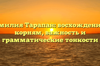 Фамилия Тарапан: восхождение к корням, важность и грамматические тонкости