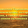 Фамилия Тархановы: происхождение, история и значение, а также правильный способ склонения