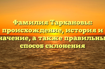 Фамилия Тархановы: происхождение, история и значение, а также правильный способ склонения