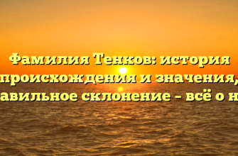Фамилия Тенков: история происхождения и значения, правильное склонение – всё о ней