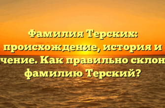 Фамилия Терских: происхождение, история и значение. Как правильно склонять фамилию Терский?