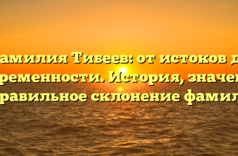 Фамилия Тибеев: от истоков до современности. История, значение и правильное склонение фамилии