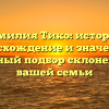 Фамилия Тико: история, происхождение и значение + грамотный подбор склонения для вашей семьи