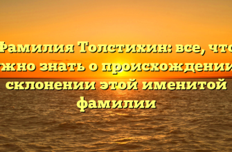 Фамилия Толстихин: все, что нужно знать о происхождении и склонении этой именитой фамилии