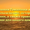 Фамилия Томилина: все о происхождении, истории и значении, а также правильное склонение для вашего документа