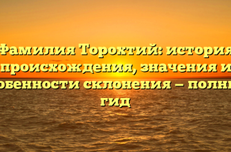 Фамилия Торохтий: история происхождения, значения и особенности склонения — полный гид