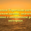 Фамилия Торочков: история происхождения, значение и склонение с описанием родовой истории
