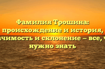 Фамилия Трошина: происхождение и история, значимость и склонение — все, что нужно знать