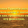 Фамилия Туркота: история, происхождение и значения — узнайте как правильно склонять эту фамилию.