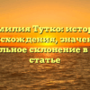 Фамилия Тутко: история происхождения, значение и правильное склонение в одной статье