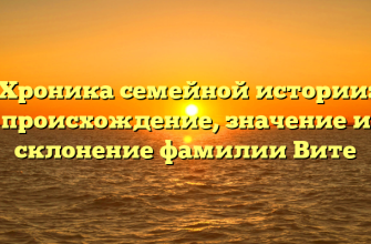 Хроника семейной истории: происхождение, значение и склонение фамилии Вите