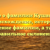 Все о фамилии Кушвид: происхождение, история и значение фамилии, а также правильное склонение
