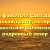 Все о фамилии Салтыкова: происхождение, история и правильное склонение – подробный обзор
