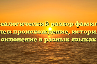 Генеалогический разбор фамилии Галеб: происхождение, история и склонение в разных языках