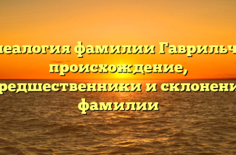 Генеалогия фамилии Гаврильчук: происхождение, предшественники и склонение фамилии