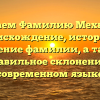 Изучаем Фамилию Мехнецов: происхождение, история и значение фамилии, а также правильное склонение в современном языке