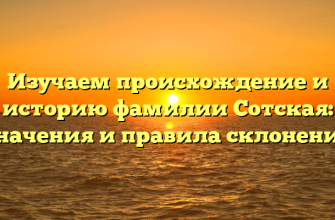 Изучаем происхождение и историю фамилии Сотская: значения и правила склонения