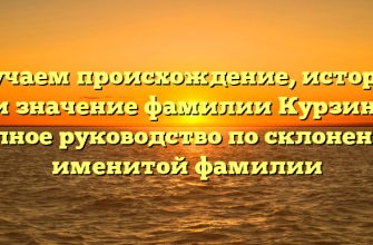 Изучаем происхождение, историю и значение фамилии Курзин: полное руководство по склонению именитой фамилии