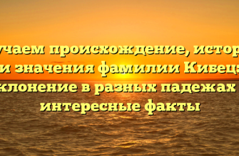 Изучаем происхождение, историю и значения фамилии Кибец: склонение в разных падежах и интересные факты
