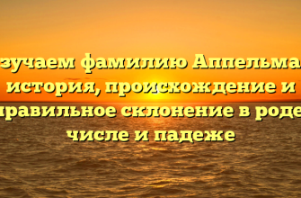 Изучаем фамилию Аппельман: история, происхождение и правильное склонение в роде, числе и падеже