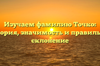 Изучаем фамилию Точко: история, значимость и правильное склонение