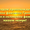 Исследуем происхождение и значение фамилии Грошиков: история и склонение фамилии в нашем обзоре!