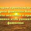 Исследуем происхождение и историю фамилии Кошева: узнайте значение и правила склонения этой уникальной фамилии