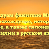Исследуем фамилию Малыш: происхождение, история и значение, а также склонение этой фамилии в русском языке