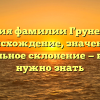 История фамилии Груненкова: происхождение, значение и правильное склонение — все, что нужно знать